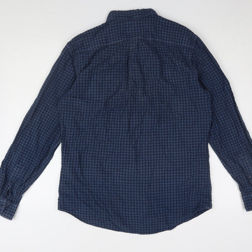 Levi's Men's Blue Check Long Sleeve Shirt L