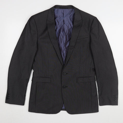 Next Men's Grey Blazer, 36S, Striped
