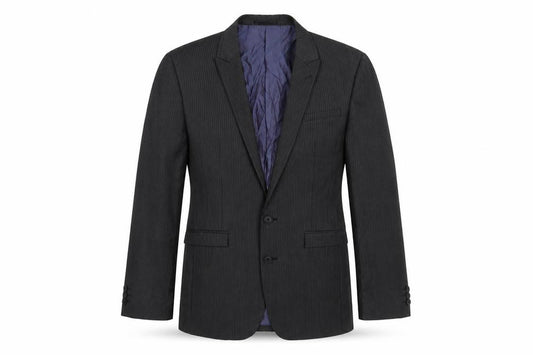 Front view of Next Men's Grey Blazer, 36S, Striped
