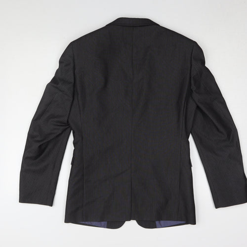 Next Men's Grey Blazer, 36S, Striped
