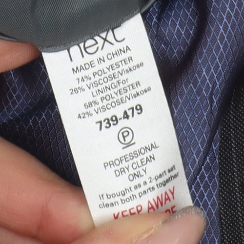 Next Men's Grey Blazer, 36S, Striped