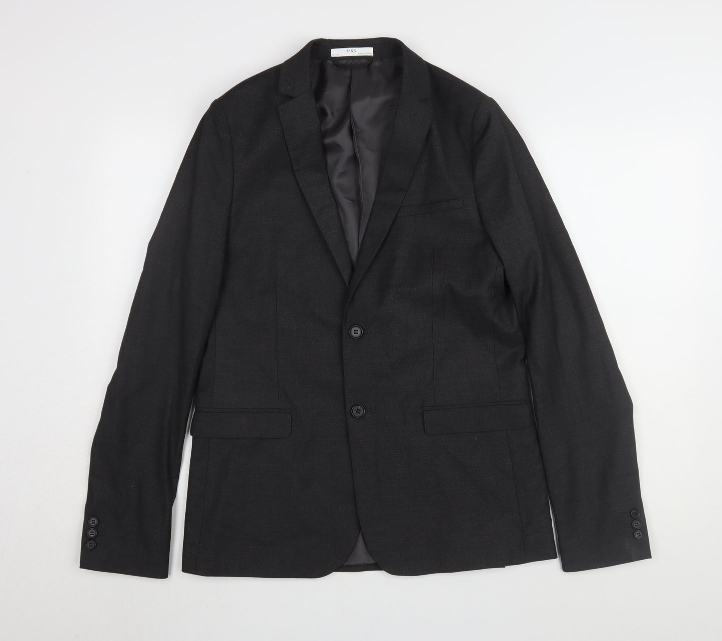 Marks and Spencer Boys Black Suit Jacket 16 Years