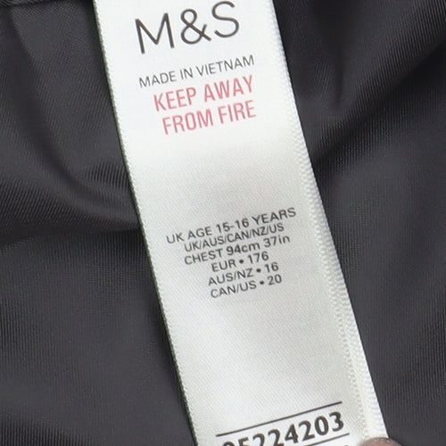 Marks and Spencer Boys Black Suit Jacket 16 Years