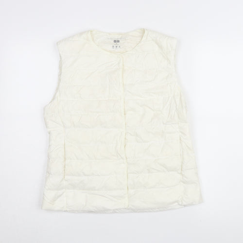 Uniqlo Women's Ivory Puffer Waistcoat Medium