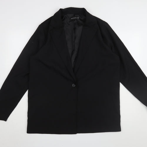 PrettyLittleThing Women's Black Blazer UK 12 Notch Lapel