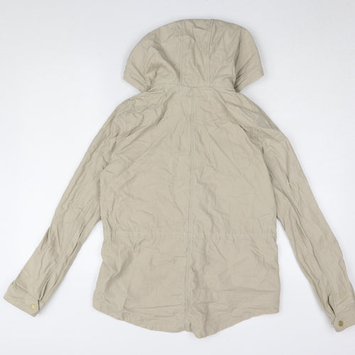 H&M Women's Beige Anorak Jacket Size 12 with Hood