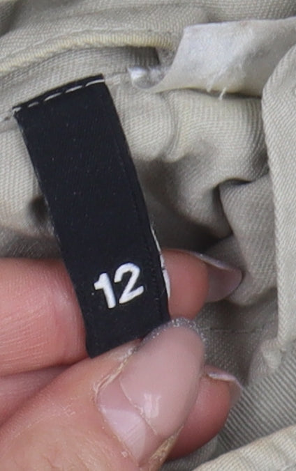 H&M Women's Beige Anorak Jacket Size 12 with Hood