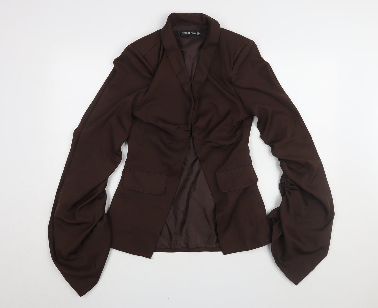 PrettyLittleThing Women's Brown Long Sleeve Blouse, Size 6