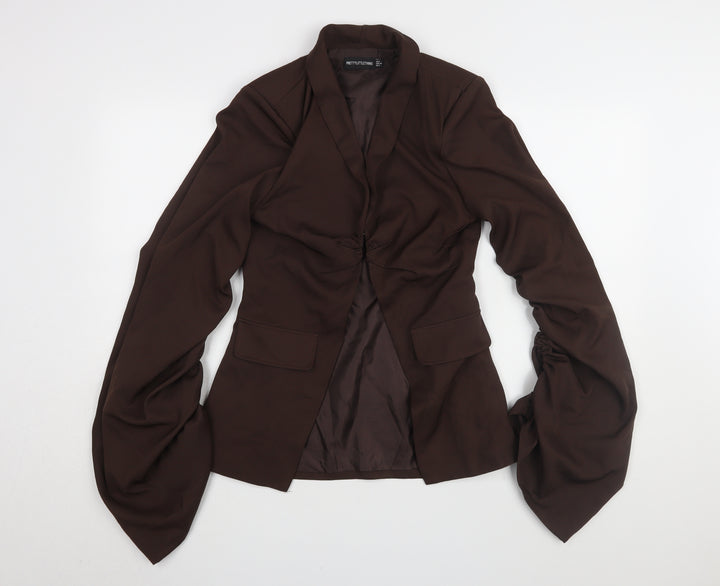 PrettyLittleThing Women's Brown Long Sleeve Blouse, Size 6