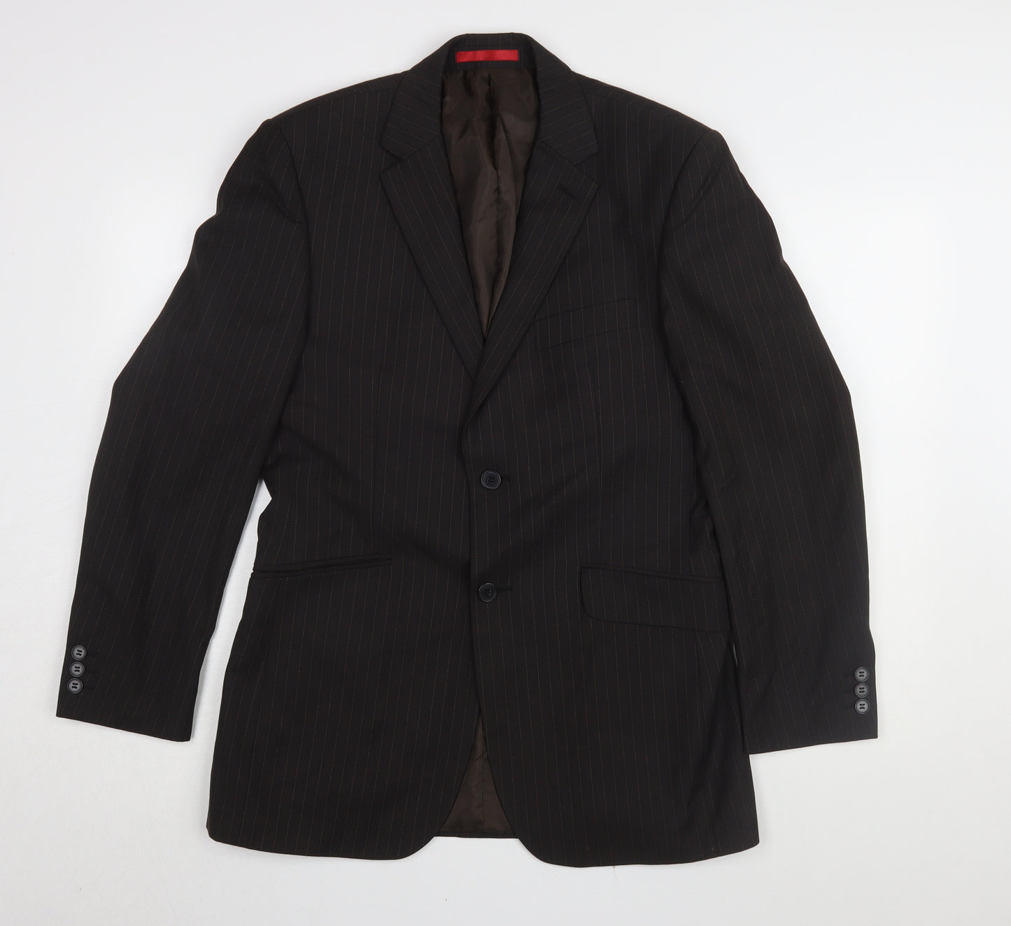 Burton Men's Black Pinstripe Blazer, Size 38R, Regular Fit