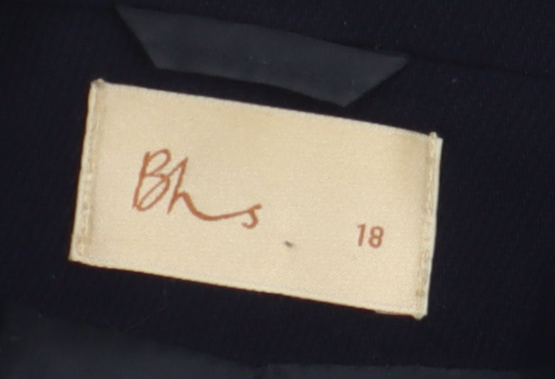 Bhs Women's Black Regular Fit Suit Jacket Size 18