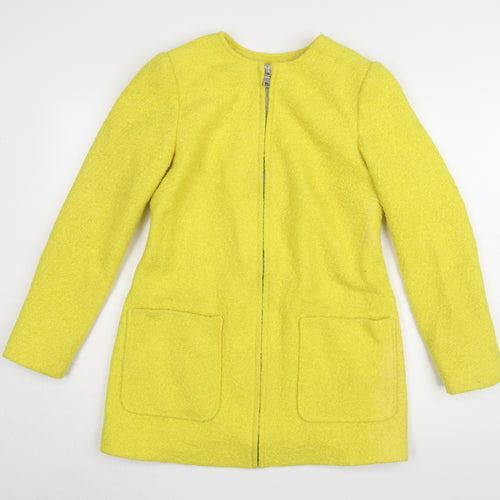 New Look Women's Yellow Wool Blend Coat Size 10