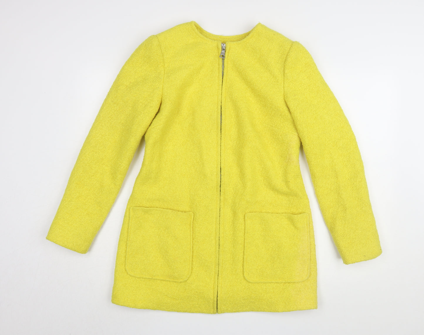 New Look Women's Yellow Wool Blend Coat Size 10