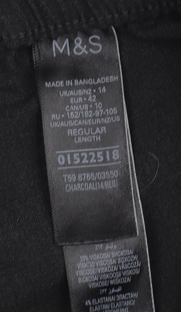 Marks and Spencer Black Wide-Leg Chino Trousers