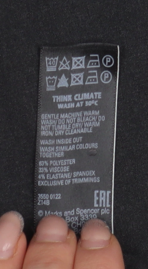 Marks and Spencer Black Wide-Leg Chino Trousers