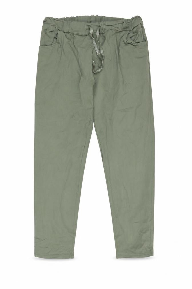 Front view of New Collection Green Relaxed Trousers, Size 2XS