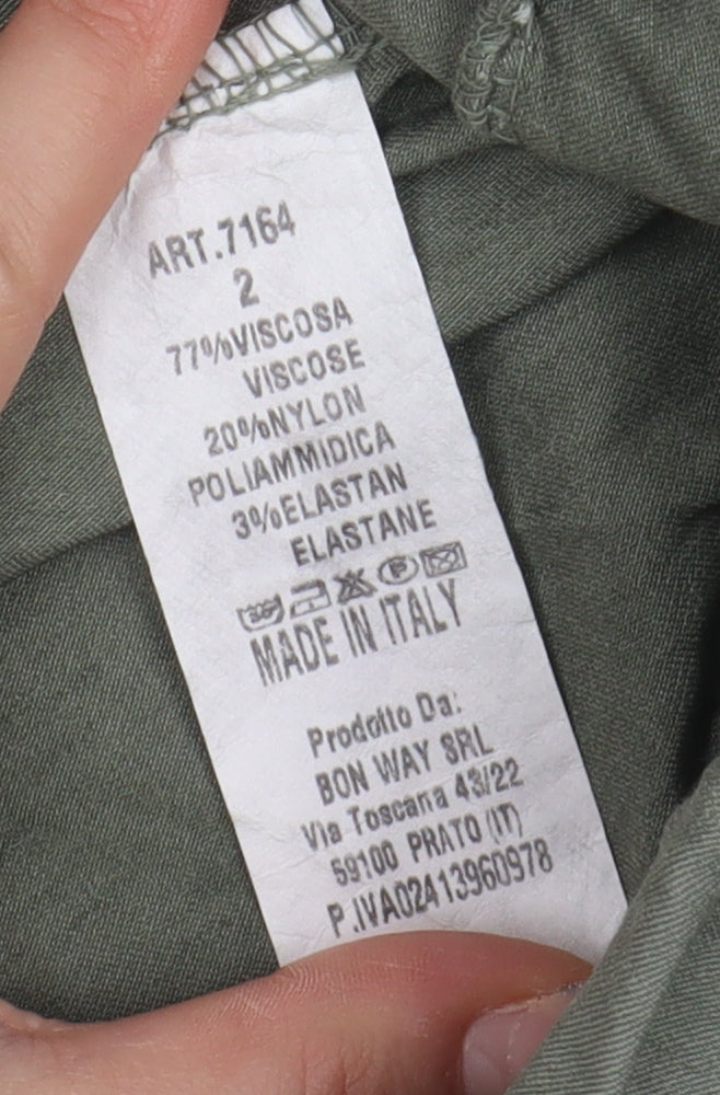 New Collection Green Relaxed Trousers, Size 2XS