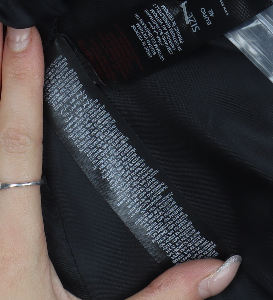 Debenhams Women's Black Wool Blend Pea Coat Size 14