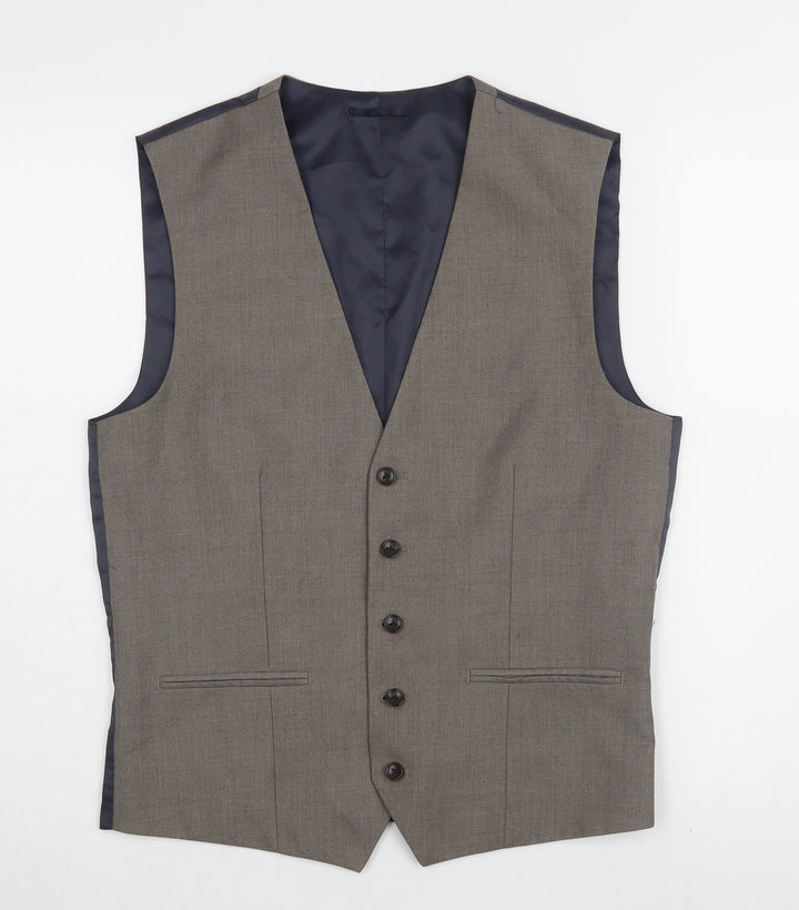 Next Men's Grey Suit Waistcoat 38R Formal Business