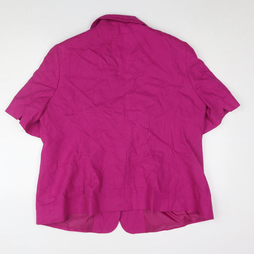 Bm Collection Pink Linen Women's Suit Jacket 22