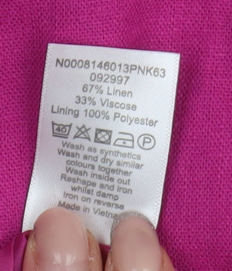 Bm Collection Pink Linen Women's Suit Jacket 22