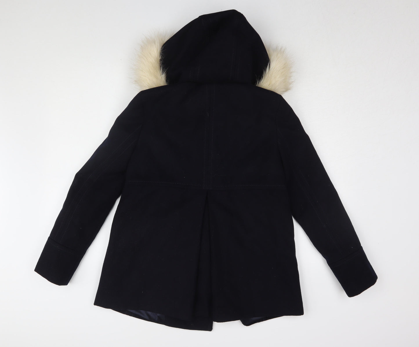 Topshop Women's Black Hooded Parka Coat Size 6