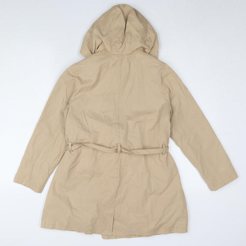 Vertbaudet Girls Beige 12 Years Hooded Trench Coat