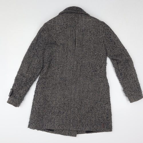 Warehouse Women's Grey Herringbone Pea Coat Size 8