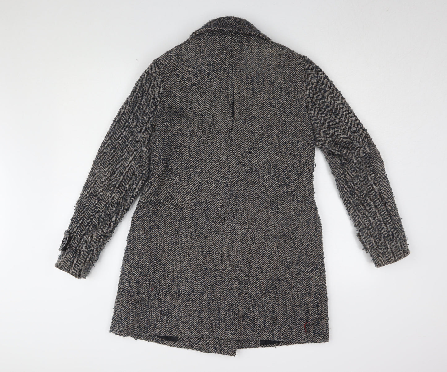Warehouse Women's Grey Herringbone Pea Coat Size 8