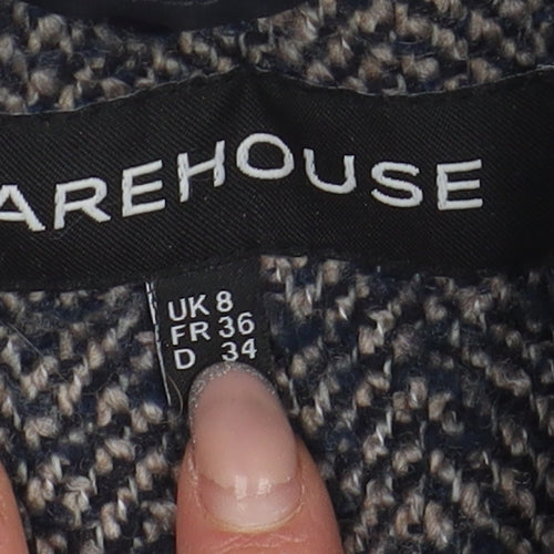 Warehouse Women's Grey Herringbone Pea Coat Size 8