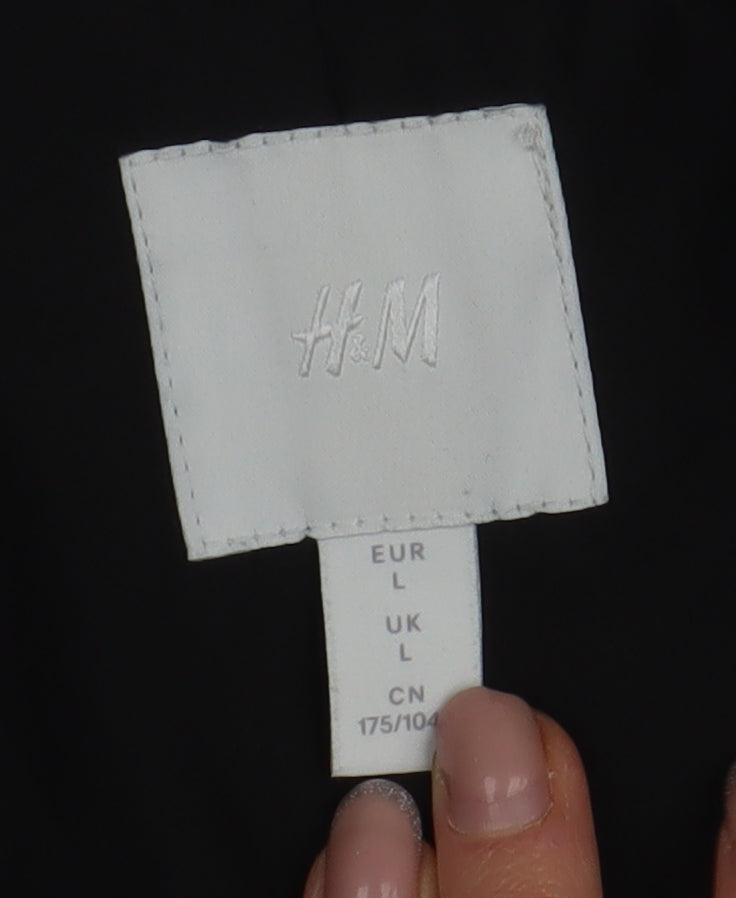 H&M Women's Black Blazer - Lined, Size L, Business