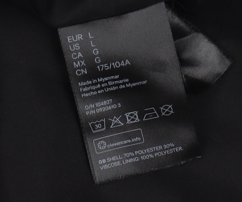 H&M Women's Black Blazer - Lined, Size L, Business