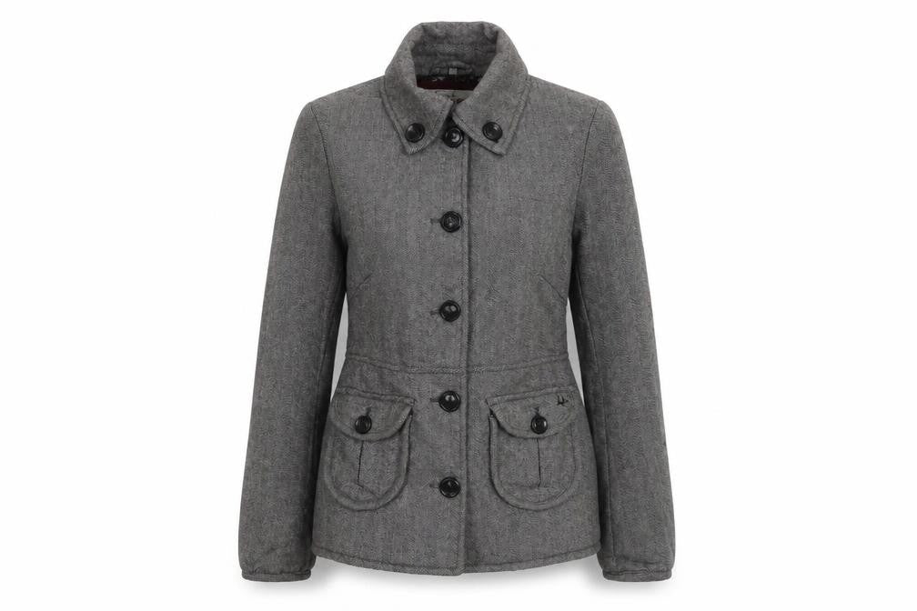 Front view of Mantaray Women's Grey Military Jacket, size 10