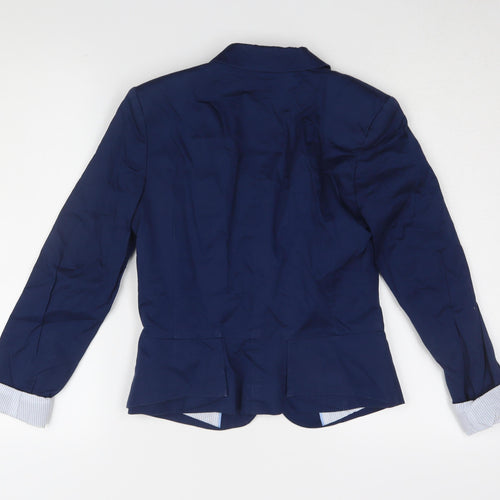 H&M Women's Blue Suit Jacket Size 8 Classic Fit