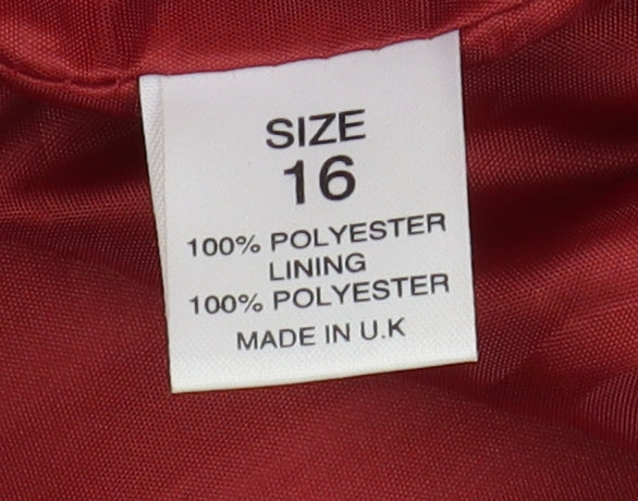 Anne Brooks Women's Red Suit Jacket Size 16, Regular Fit