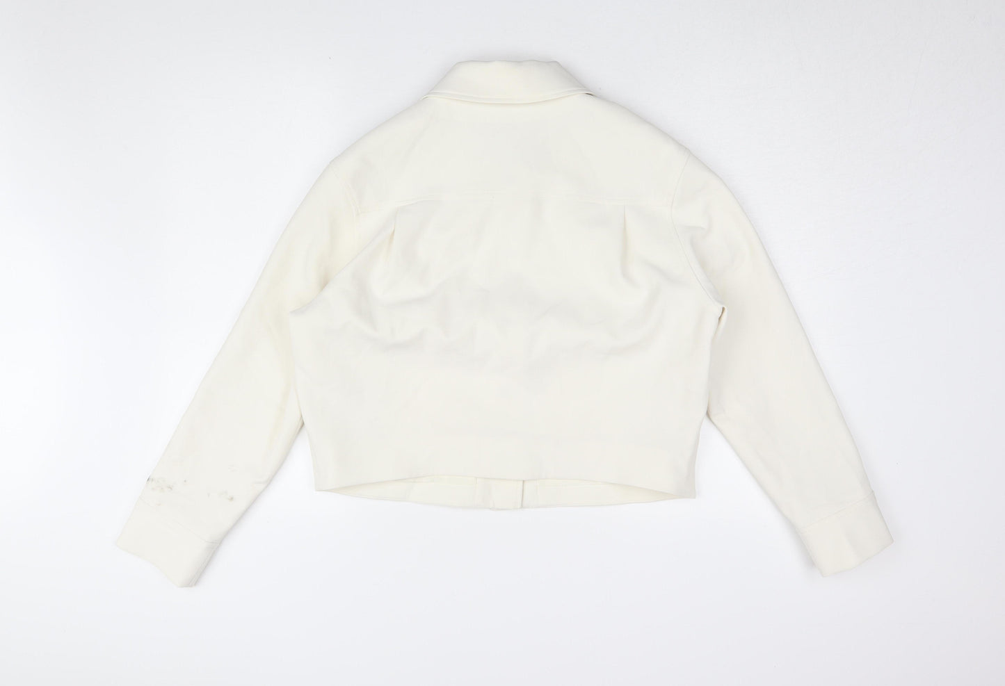 Marks and Spencer Women's White Cropped Jacket, Size 12