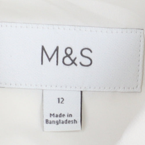 Marks and Spencer Women's White Cropped Jacket, Size 12