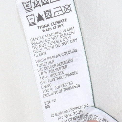 Marks and Spencer Women's White Cropped Jacket, Size 12