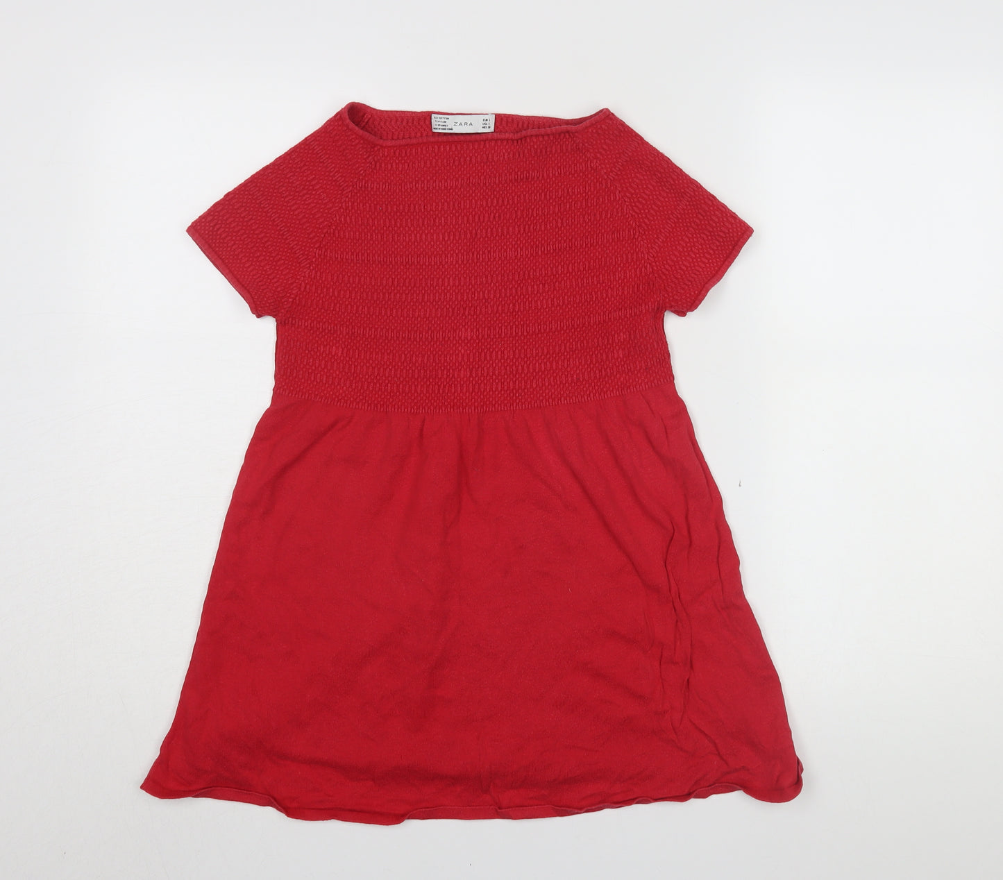 Zara Women's Red Short Sleeve Top, L, Solid