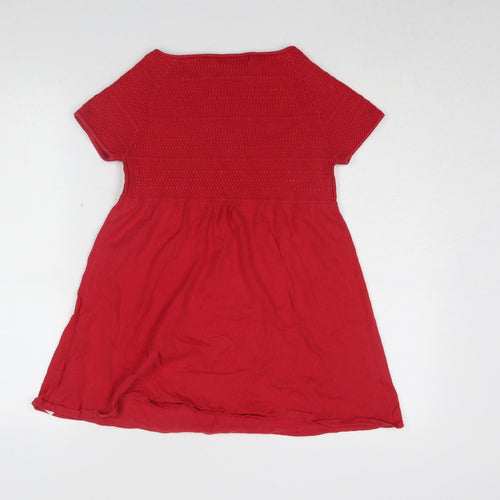 Zara Women's Red Short Sleeve Top, L, Solid