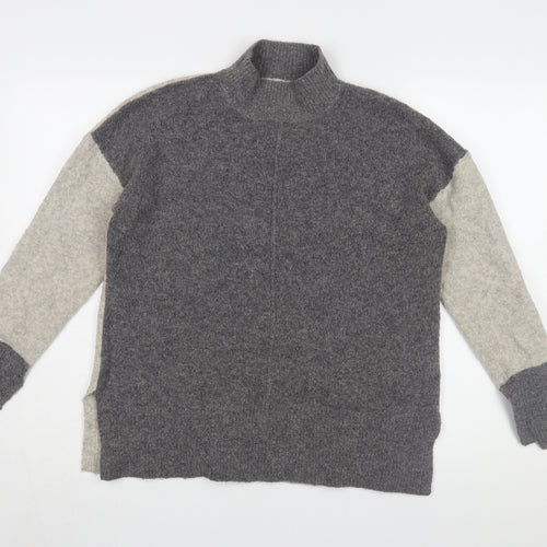 Marks and Spencer Women's Grey Mock Neck Jumper (M)