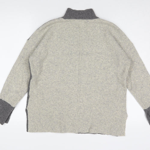 Marks and Spencer Women's Grey Mock Neck Jumper (M)