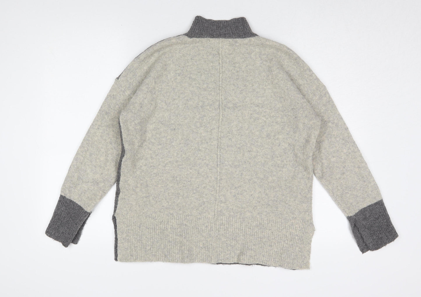 Marks and Spencer Women's Grey Mock Neck Jumper (M)