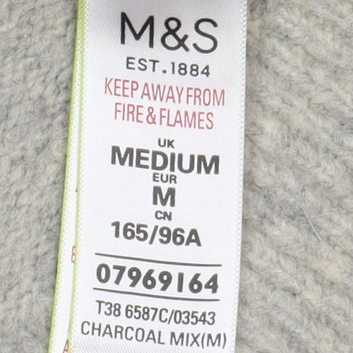 Marks and Spencer Women's Grey Mock Neck Jumper (M)