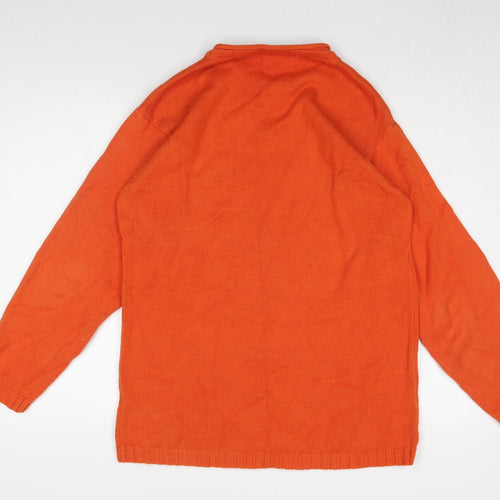 Fosters Trading Men's Orange Cotton Pullover Jumper M