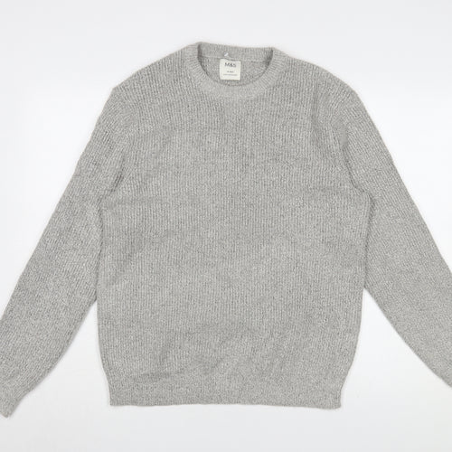Marks and Spencer Men's Grey Pullover Jumper Medium