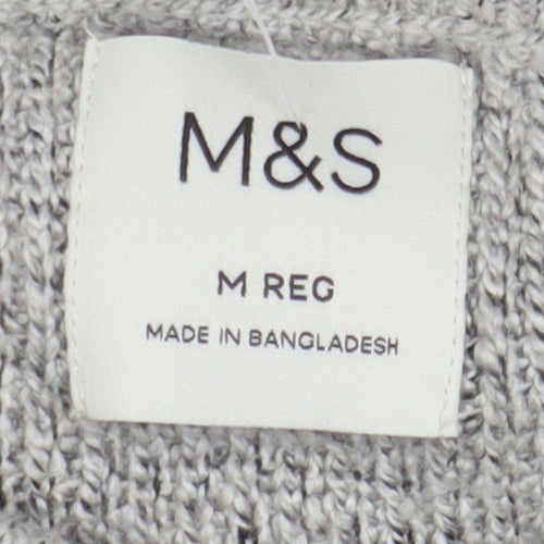 Marks and Spencer Men's Grey Pullover Jumper Medium