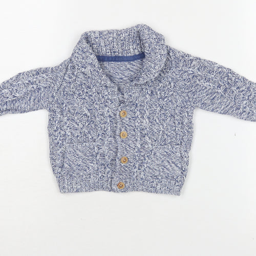 Marks and Spencer Unisex Blue Cardigan 6-9 Months