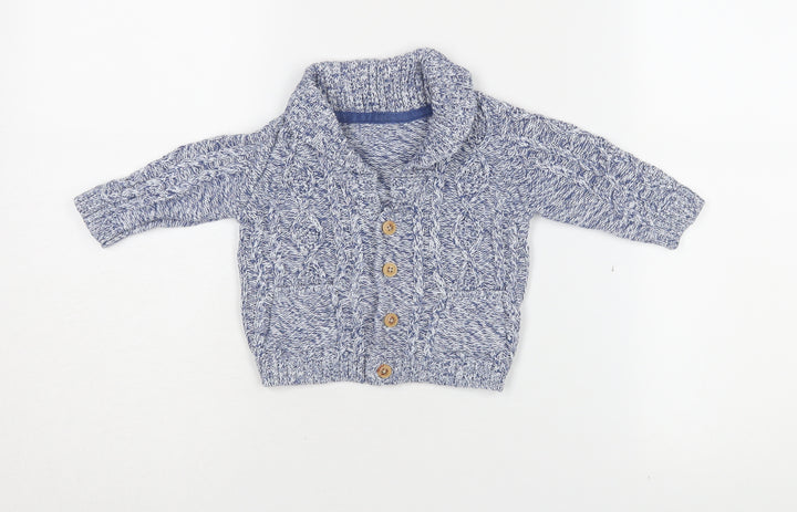 Marks and Spencer Unisex Blue Cardigan 6-9 Months