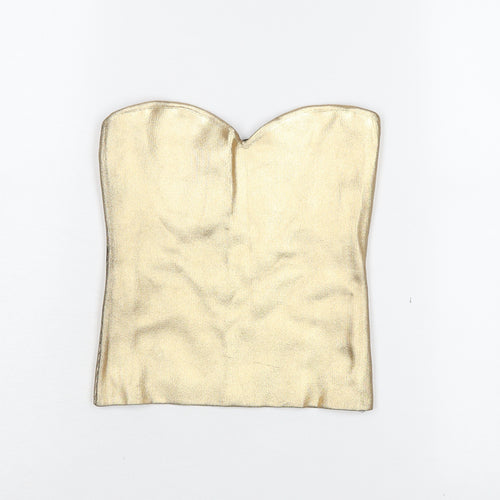 Zara Gold Strapless Camisole Blouse Size 8 Women
